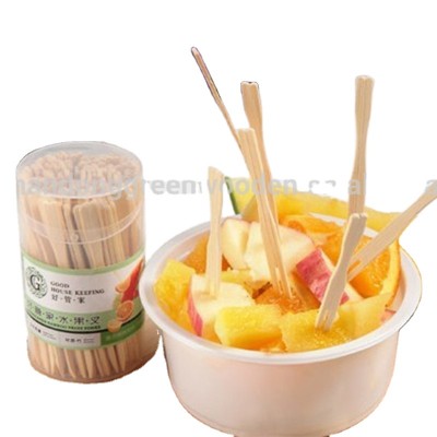 high qualtity disposable cocktail fruit bamboo food forks