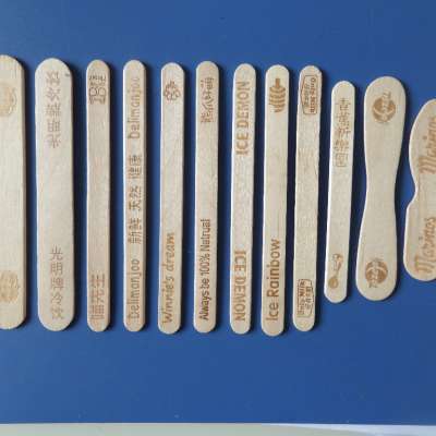 popsicle sticks birch wooden ice cream straight edge A grade 93mm and 114mm with logo printing